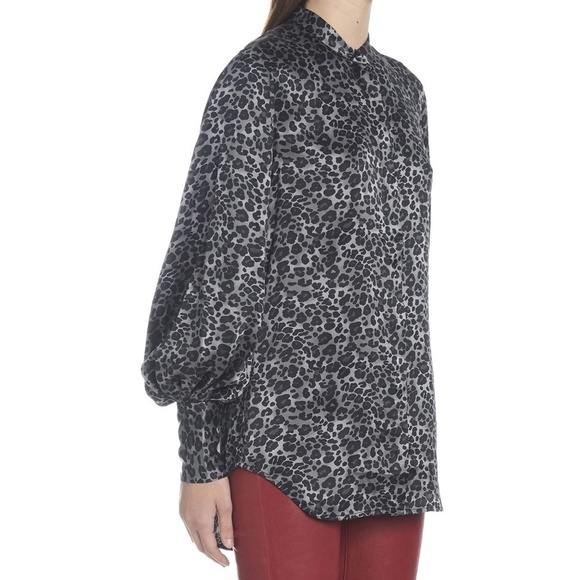 EQUIPMENT Animal Leopard Print Silk Boleyn Bouse S​ - Picture 7 of 16